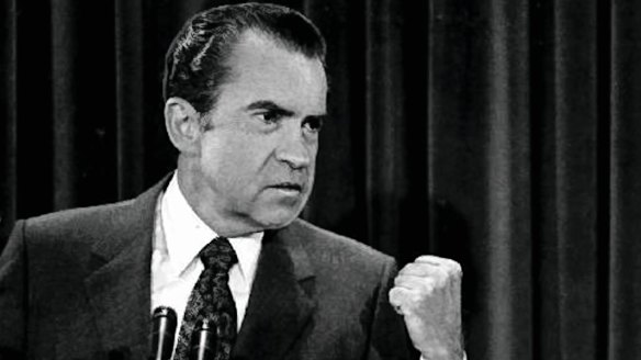 Richard Nixon: brought down by the Watergate scandal.