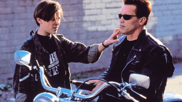 Edward Furlong and Arnold Schwarzenegger in <i>Terminator 2: Judgment Day</i>. 
