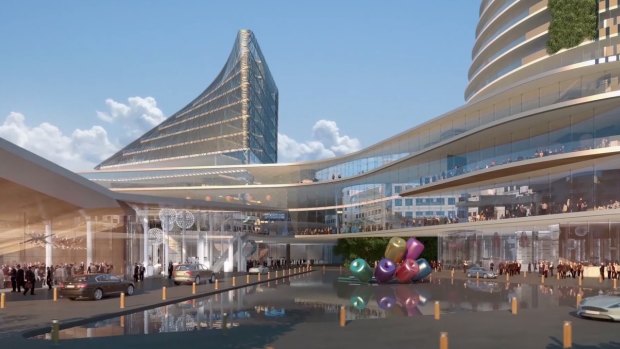 An artist's impression of the proposed redevelopment of the Aquis Canberra casino.