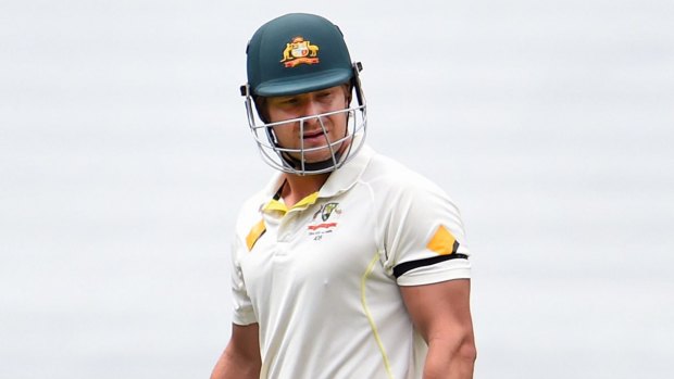 Frustrating: Australia's Shane Watson walks off after he was dismissed by Ishant Sharma.