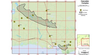 DFES map shows the emergency fires burning in Esperance.