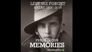 A Woolworths Anzac Day tribute has backfired after it was hijacked by internet memes.