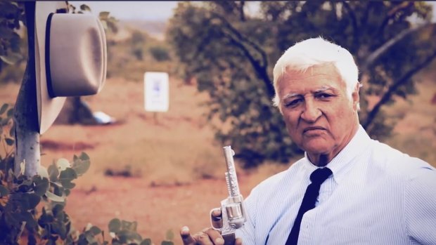 A screen grab from Bob Katter's controversial campaign ad.