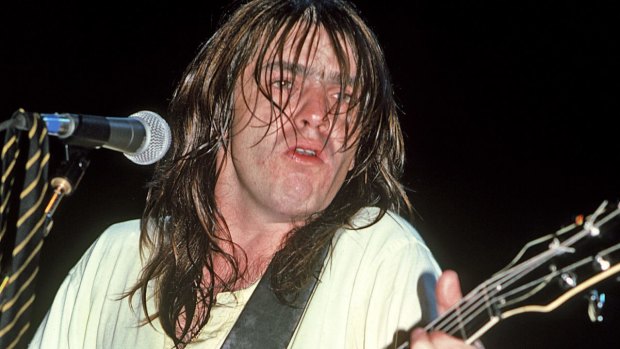 Malcolm Young, guitarist with AC/DC about 1980