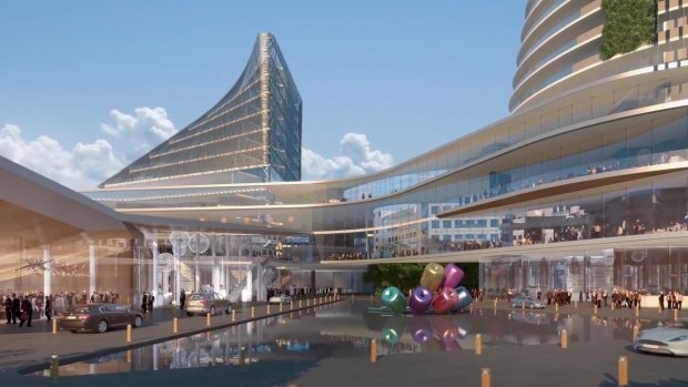 An artist's impression of the proposed redevelopment of the Aquis Canberra casino, as proposed two years ago.