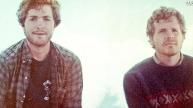 Steve (left) and Scott Johnson in front of the Matterhorn in 1984.