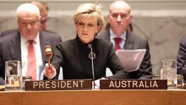 Foreign Minister Julie Bishop has taken issue with US President Barack Obama's weekend speech in which he alluded to dangers facing the Great Barrier Reef.