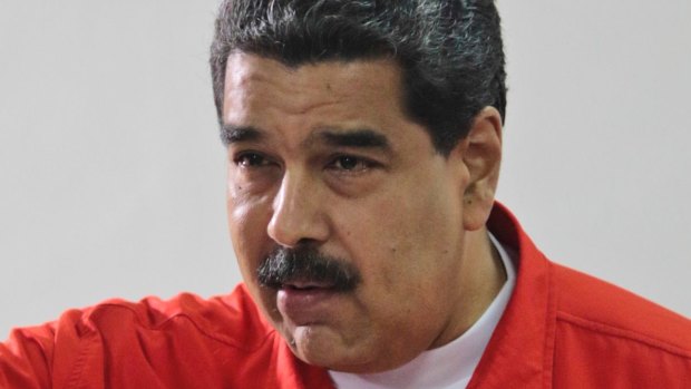Venezuela's President Nicolas Maduro casts his vote in the constitutional assembly elections.
