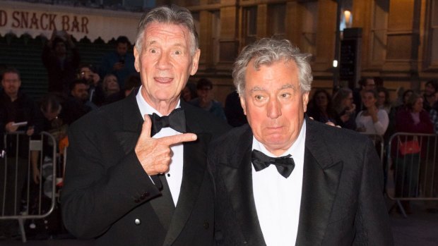 Michael Palin (left) and Terry Jones arrive for the 25th British Academy Cymru Awards.