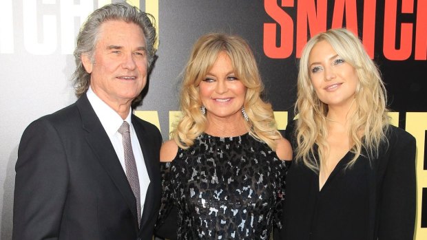 Hudson with her parents Kurt Russell and Goldie Hawn.