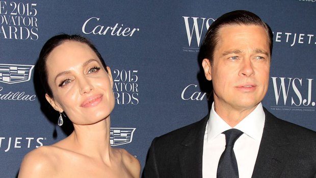 Happier times: Angelina Jolie Pitt, left, and Brad Pitt in 2015. 