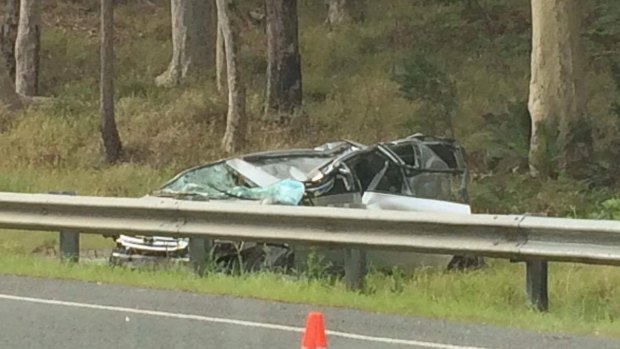 Crash on the Kings Highway, near Braidwood on Saturday.