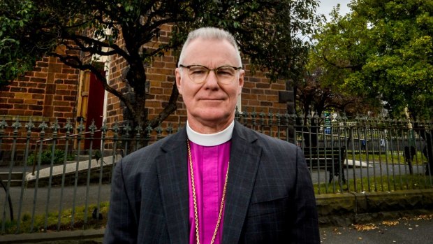 Archbishop Philip Freier at St James Church in West Melbourne. 