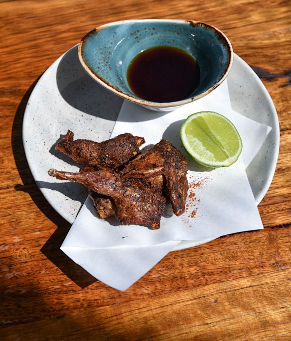 Salt and pepper quail at Taxi, Federation Square. 