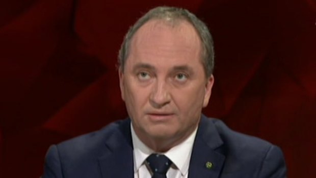 Barnaby Joyce says people 'can't go to work if you are smashed or drugged'.