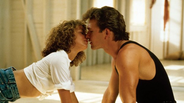 Patrick Swayze and Jennifer Grey in <i>Dirty Dancing</i> (1987).