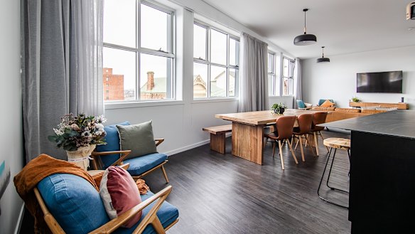 The penthouse dining area.