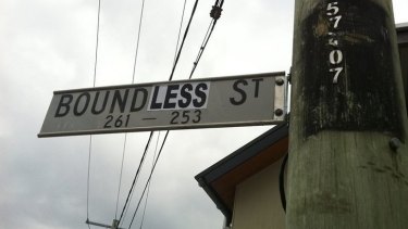Signs at Boundary Street, West End, were changed to 'Boundless Street' by advocates for a name change.