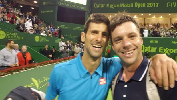 Horacio Zeballos took a quick selfie with Novak Djokovic.