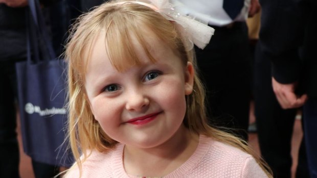 Four-year-old Georgia Ritter is the youngest person in NSW Ambulance's 122 year history to receive the Commendation for Courage Community Award for her quick thinking to save her mum.