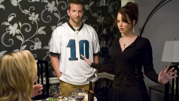 Jennifer Lawrence with Bradley Cooper in Silver Linings Playbook.