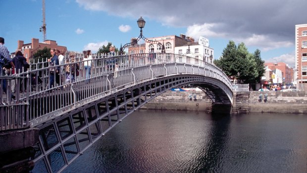 Ha'penny Bridge in Dublin. Sinead O'Connor's favourite hotel is the Shelbourne, in the heart of the city.