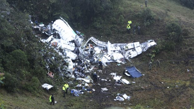 The crash site in Colombia.