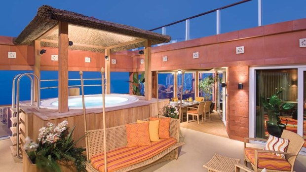 Norwegian Jewel - three-bedroom Garden Villa Patio with private hottub.