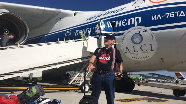 Buzz Aldrin setting off for his Antarctic adventure on November 29. 