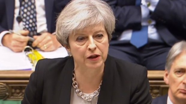 "There should be unity here in Westminster, not division": British PM Theresa May.