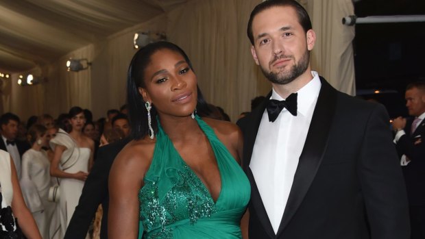Serena Williams and her now husband Alexis Ohanian.