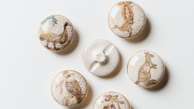 Ceramic buttons appear in <i>Eirene Mort - A livelihood</I> at Canberra Museum and Gallery. 