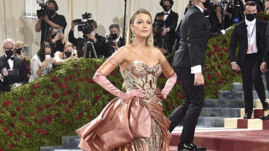 Blake Lively attends The Metropolitan Museum of Art's Costume Institute benefit gala celebrating the opening of the "In America: An Anthology of Fashion" exhibition on Monday, May 2, 2022, in New York. (Photo by Evan Agostini/Invision/AP)