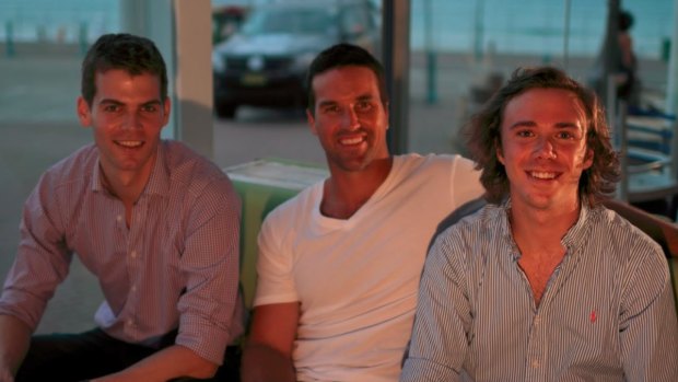 Pat Rafter with Hugh Minson and Jack Morphett from The Thread.