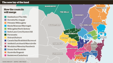 Sydney Local Council Map Council Mergers: Baird Government Reveals Which Sydney Councils Will Change