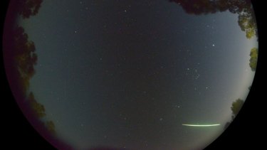 The 'fireball' seen across the Perth sky about 6am on Monday. Taken with a fish-eye lens.