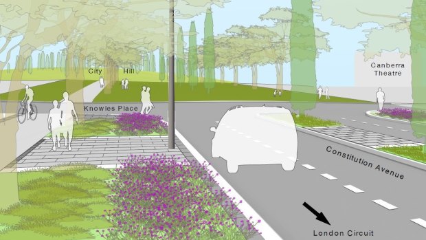 An artist's impression of work under way at Constitution Avenue.