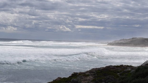 The swell begins to build at Surfers Point, Margaret River.