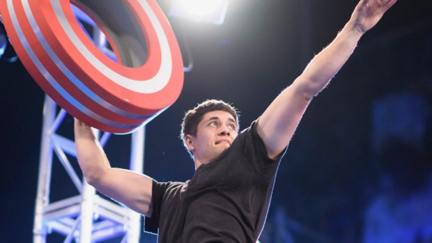 Brodie Pawson faces one of the challenges on Australian Ninja Warrior.