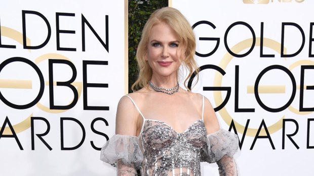 Nicole Kidman at the Golden Globes, where co-star Meryl Streep gave an impassioned speech.