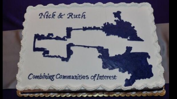 Ruth Greenwood's electoral map wedding cake.
