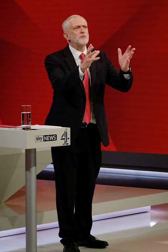 Labour leader Jeremy Corbyn faced questions over his past pronouncements and pacifist views.
