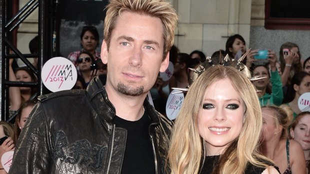 Avril Lavigne with husband, Chad Kroeger.