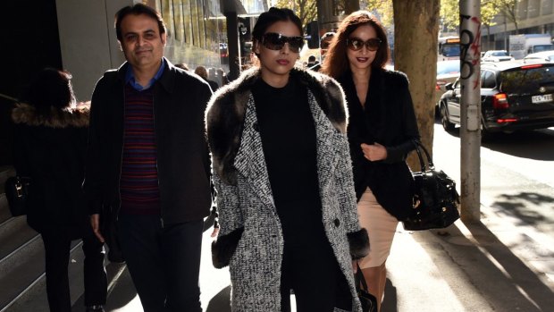 Pankaj Oswal, left, his wife Radhika, right: The court has heard the Oswals stripped $150 million out of the Burrup fertiliser business for their own use. 