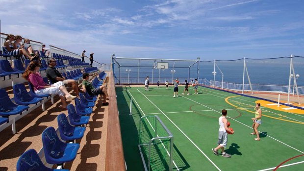 So much to do: The basketball court on the  Norwegian Jewel.