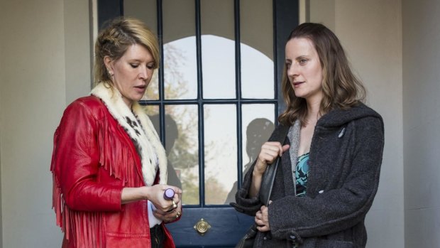 Julia Davis (Emma) and Catherine Shepherd (Sally) in <I>Sally4Ever</I>.