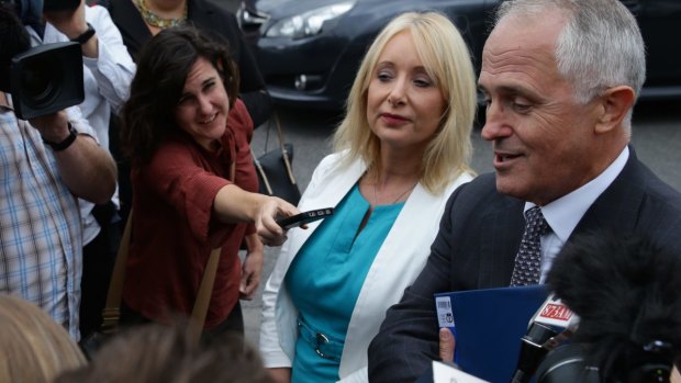 Eyeballs claim: MP Karen McNamara with Malcolm Turnbull.