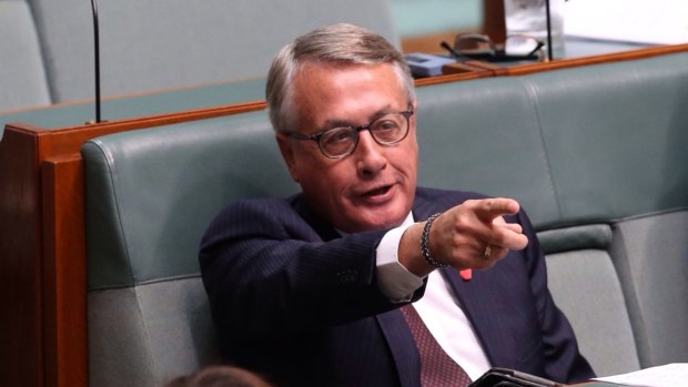 Tim Watts and Wayne Swan during question time at Parliament House in Canberra on Monday 1 December 2014. Photo: Andrew Meares