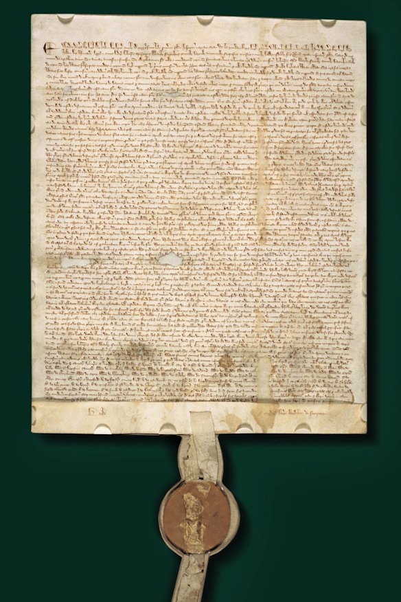A copy of the Magna Carta, more than 700 years old, auctioned in 2007 at Sotheby's in London.
