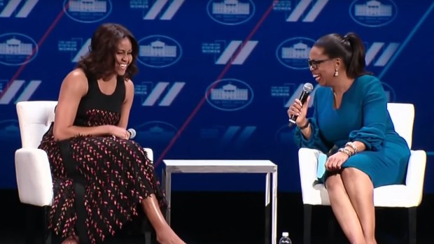 The FLOTUS and Oprah Winfrey sat down for a long chat about gender equality at the White House's United State Of Women Summit.